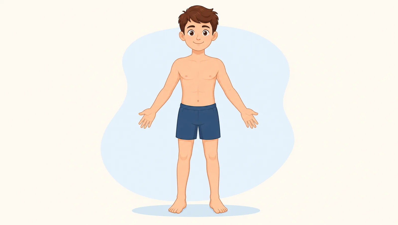 Silueta ilustrada del cuerpo de un niño, útil para aprender las partes del cuerpo